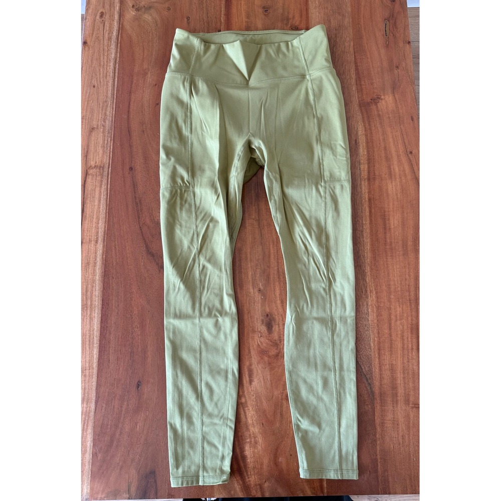 Fabletics Motion365 Green High Waist Leggings Athletic Yoga Pants with Pockets‎